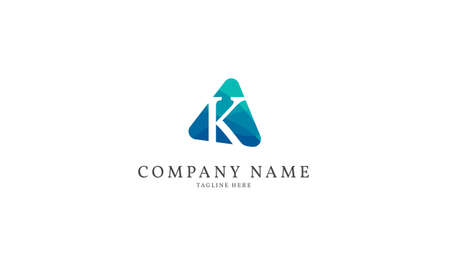 letter K modern triangle logo templateのイラスト素材