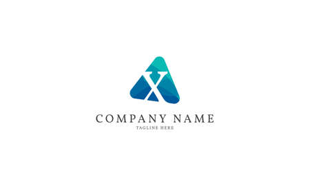 letter X modern triangle logo templateのイラスト素材
