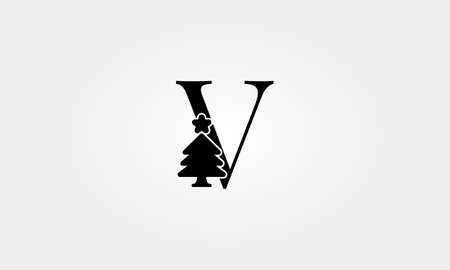 christmast tree letters vのイラスト素材