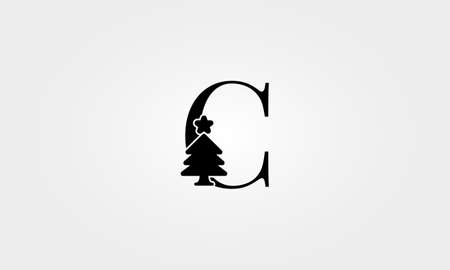 christmast tree letters cのイラスト素材