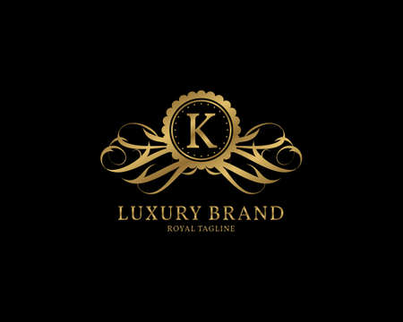 letter K luxury vintage logoのイラスト素材