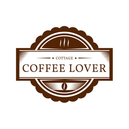 retro vintage classic badge coffee shop logoのイラスト素材