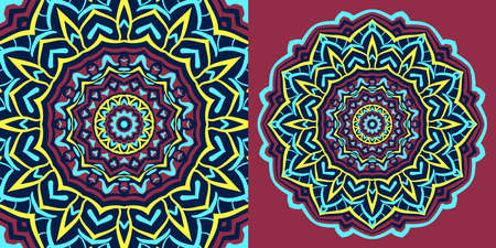 abstract round mandala traditional texture design vintage background for web or print vector elementのイラスト素材