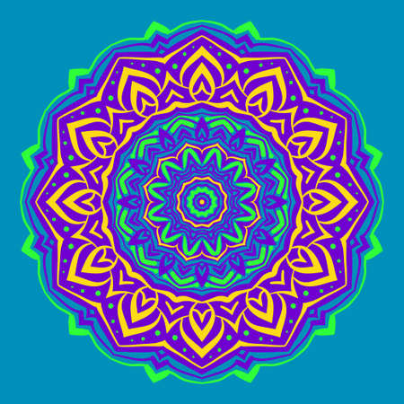 abstract mandala background psychedelic style round trippy vector designのイラスト素材