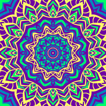 abstract mandala background psychedelic style round trippy vector designのイラスト素材