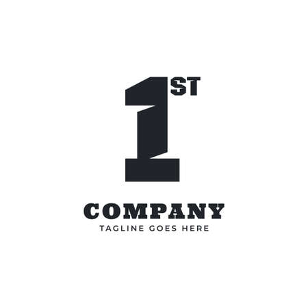 number one or first monogram clean and strong vector logo designのイラスト素材