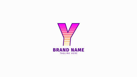 letter Y halftone trendy bright color logo vector design elementのイラスト素材