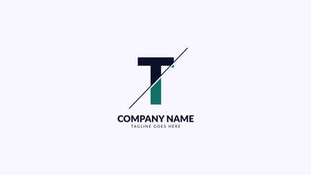 letter T sliced professional corporate and finance logo vector designのイラスト素材