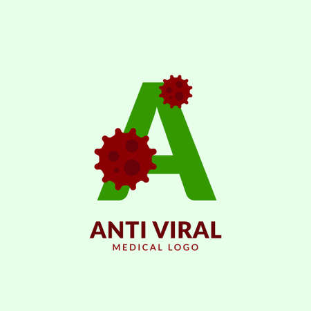 letter A antiviral medical and healthcare vector logo designのイラスト素材