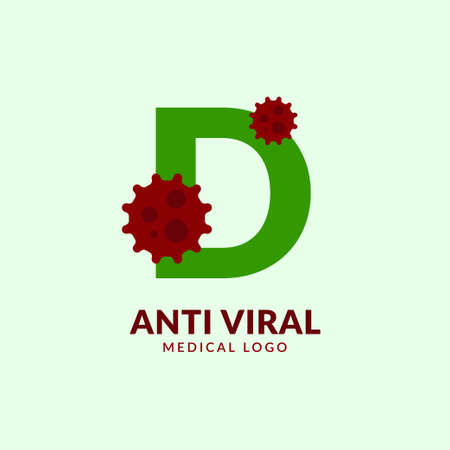 letter D antiviral medical and healthcare vector logo designのイラスト素材