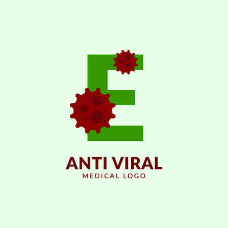 letter E antiviral medical and healthcare vector logo designのイラスト素材