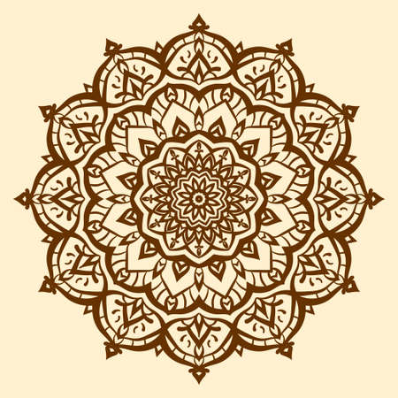 ethnic mandala art round decoration symmetrical vector design elementのイラスト素材