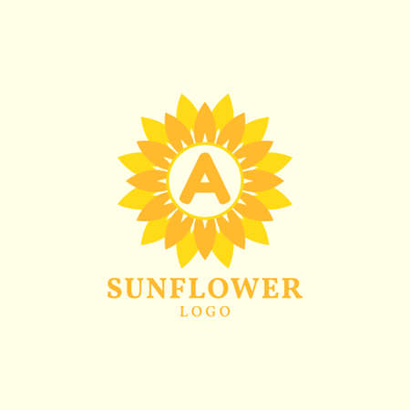 letter A sunflower warm and charming vector logo designのイラスト素材