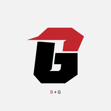 letter G and B strong clean monogram initials vector logo designのイラスト素材