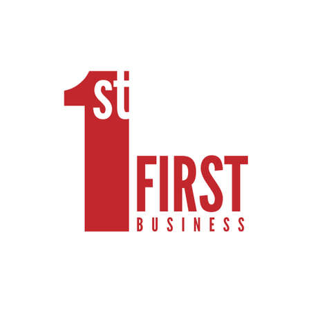 1st or first strong and minimalist monogram vector logo designのイラスト素材