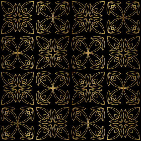 abstract golden flower seamless luxurious vector background decorationのイラスト素材