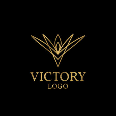 abstract victory luxurious vector logo design elementのイラスト素材