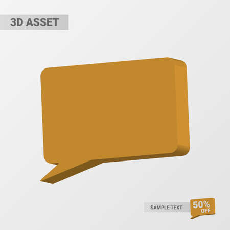3d rectangle text box vector design elementのイラスト素材