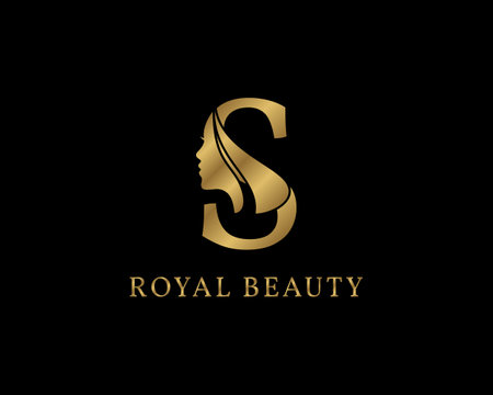 luxurious letter S beauty face decoration for beauty care logo, personal branding image, make up artist, or any other royal brand and companyのイラスト素材