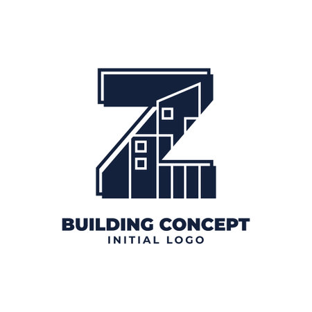 letter Z with building object initial vector logo design suitable for real estate and property businessのイラスト素材