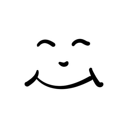 simple smile face doodle cartoon vector icon design elementのイラスト素材