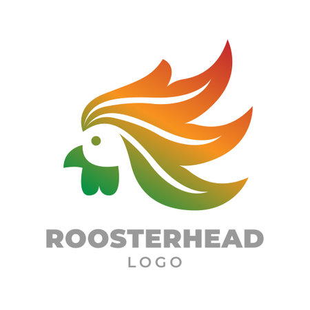 abstract rooster head vector logo designのイラスト素材