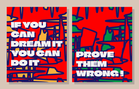 pop art abstract background with motivational quotes if you can dream it you can do it and prove them wrongのイラスト素材