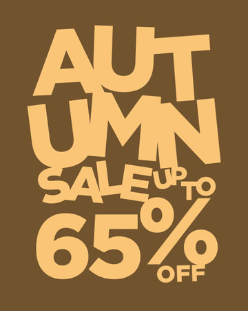 autumn sale up to 65 percent off typographyのイラスト素材
