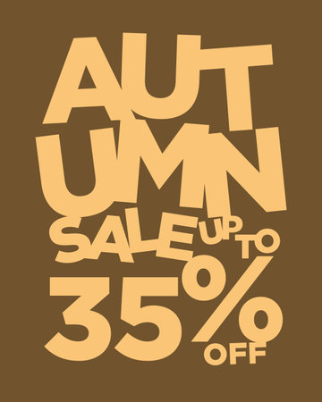 autumn sale up to 35 percent off typographyのイラスト素材
