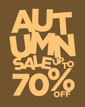 autumn sale up to 70 percent off typographyのイラスト素材