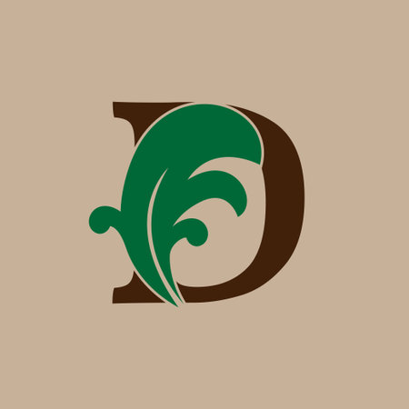 letter D floral initial vector logo design for fashion and luxury lifestyle brandのイラスト素材