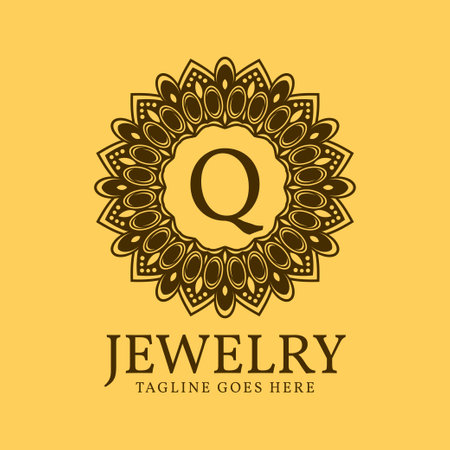 letter Q circular vintage border initial vector logo designのイラスト素材