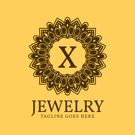 letter X circular vintage border initial vector logo designのイラスト素材