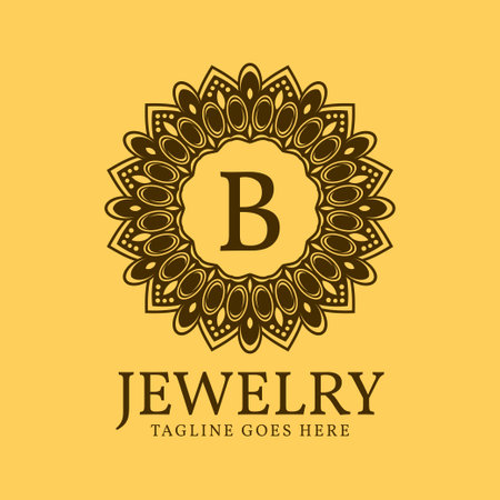 letter B circular vintage border initial vector logo designのイラスト素材