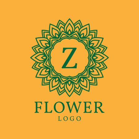 flower frame letter Z initial vector logo designのイラスト素材