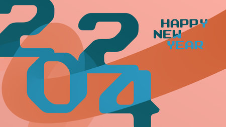 2024 happy new year vector abstract bannerのイラスト素材