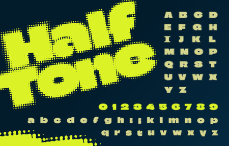 Halftone alphabetical rough urban type style vector design setのイラスト素材