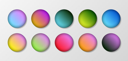 multi color gradient sphere for 3d glowing modern interface iconのイラスト素材