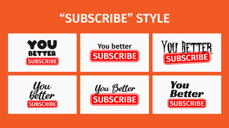 you better Subscribe video insert or channel watermark with different niche for vloggerのイラスト素材