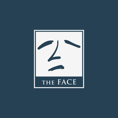 scratches man face minimalist vector logo designのイラスト素材