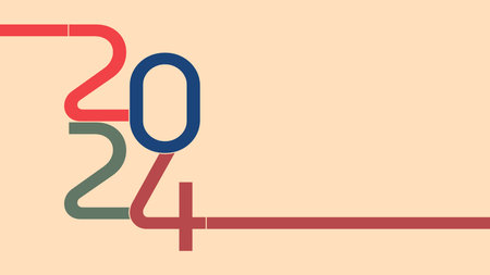 2024 typography with copy space area for new year backgroundのイラスト素材