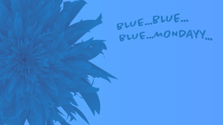 Blue Monday with flower copy space backgroundのイラスト素材
