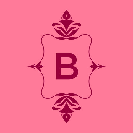 letter B classic beauty vintage initial vector logo frame designのイラスト素材