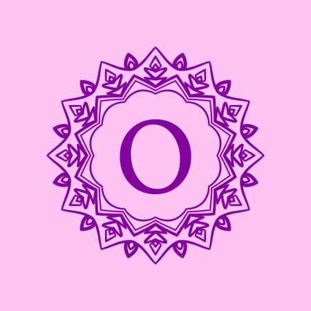 letter O mandala elegant circular border initial vector logo designのイラスト素材