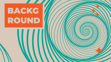 horizontal background including vintage concentric spiral with dummy textのイラスト素材