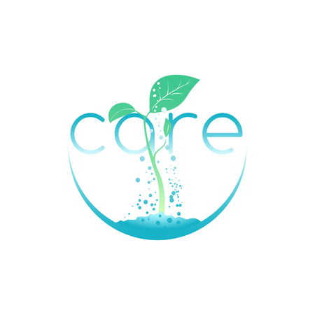 Caring for seedlings, illustration for agriculture company or environment organizationのイラスト素材