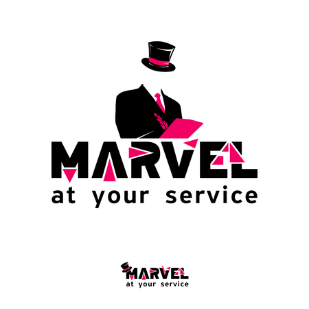 Vector template for service company, MARVEL at your service - icon, brand, emblemのイラスト素材