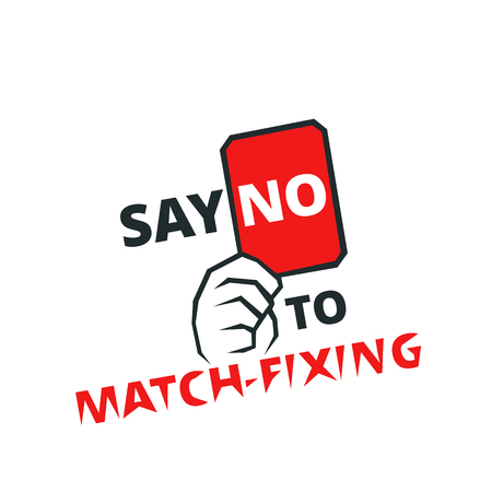 Say no to match-fixing - banner for web or print, fair play emblem, vector illustrationのイラスト素材