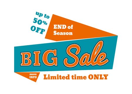 Big sale - limited time only, banner, poster for web or print, vector templateのイラスト素材