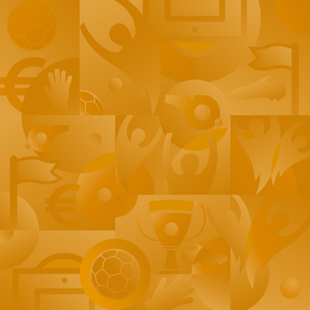 Soccer yellow background, football accessories, vector illustrationのイラスト素材